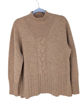 REPEAT Wool Cashmere Pullover Sweater Tan Camel Medium